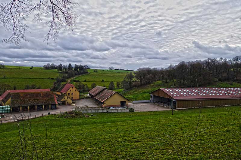 Blick auf eine bayrische Landwirtschaft