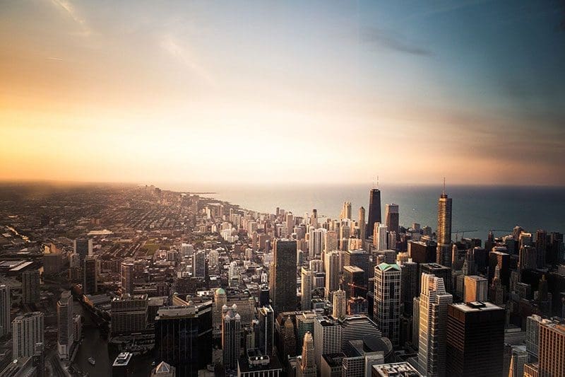 Blick über Chicago - Eine für die USA typische Skyline.