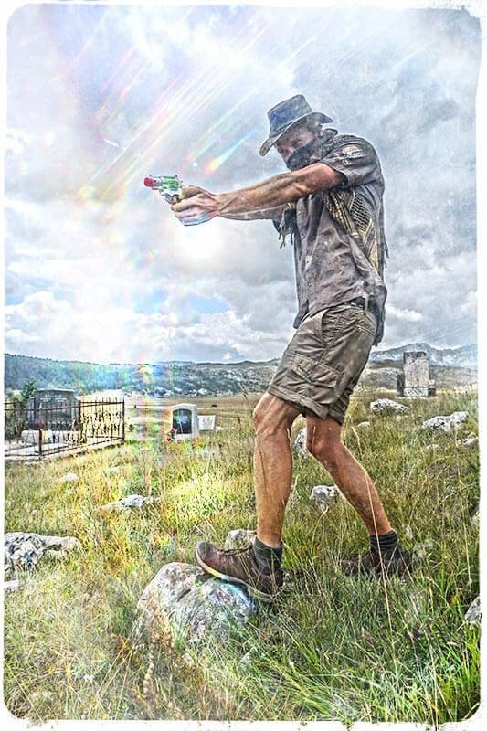 Old Cowboy Heiko Gärtner auf dem Western-Friedhof