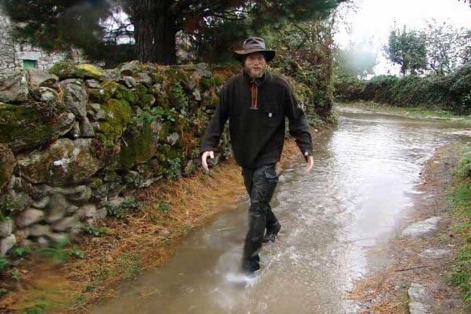 Wandern bei Gewitter im Dauerregen