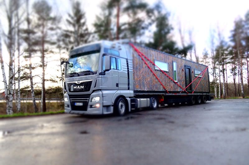 Hier war unser 40 Fuß Wohncontainer auf dem Roadtrip von Deutschland nach Schweden mit Shania unterwegs.