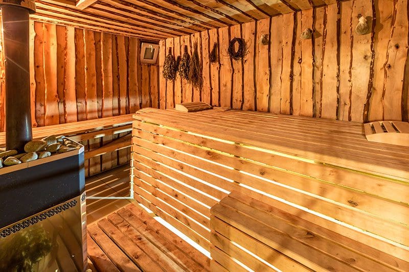 Rustikale finnische Sauna für zuhause