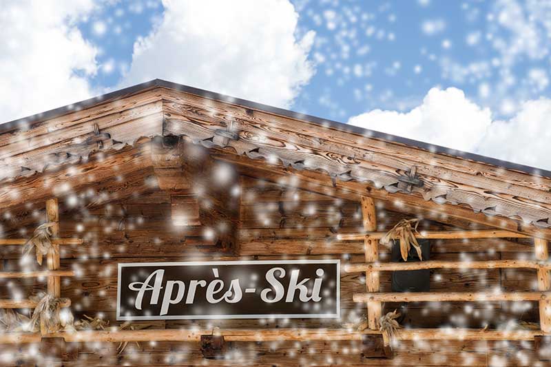 Apres Ski Hütte im Schnee