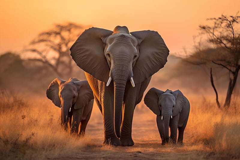 Elefanten Familie in Afrika