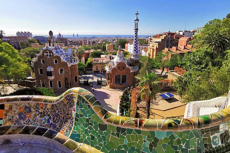 Güell Park in bunt Barcelona