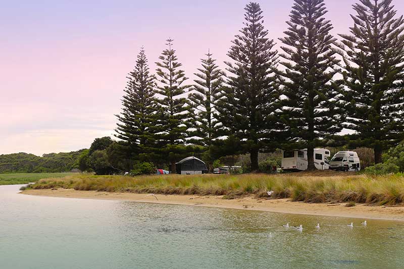Campingplatz an der Great Ocean Road, Port Campbell, Australien